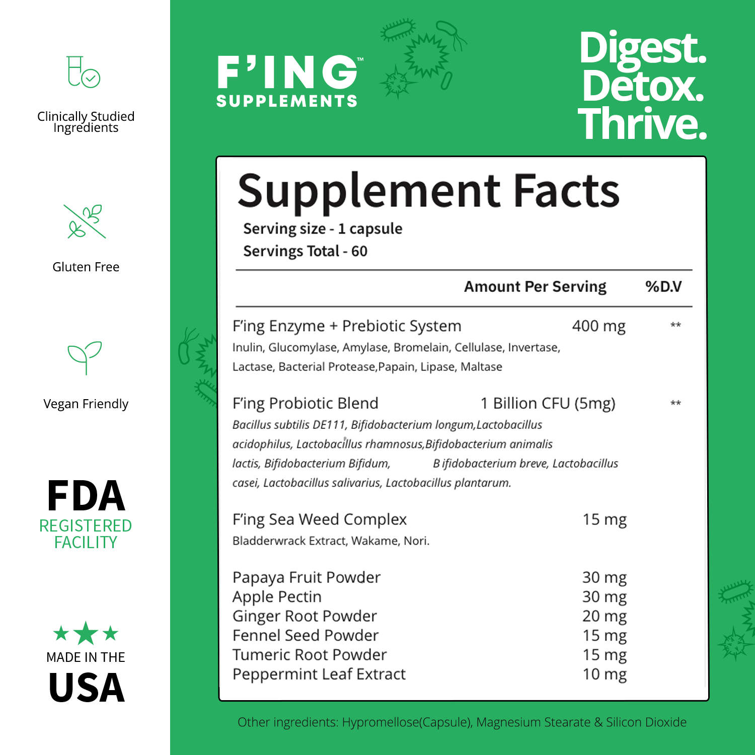 F'ing Digestion Sample - Daily Digestive Enzyme + Probiotic Supplement