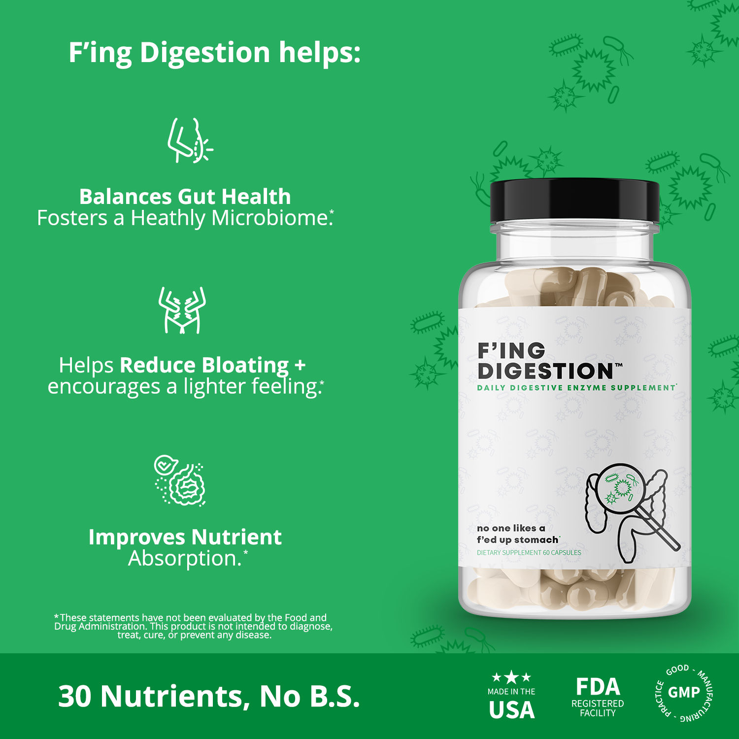 F'ing Digestion Sample - Daily Digestive Enzyme + Probiotic Supplement