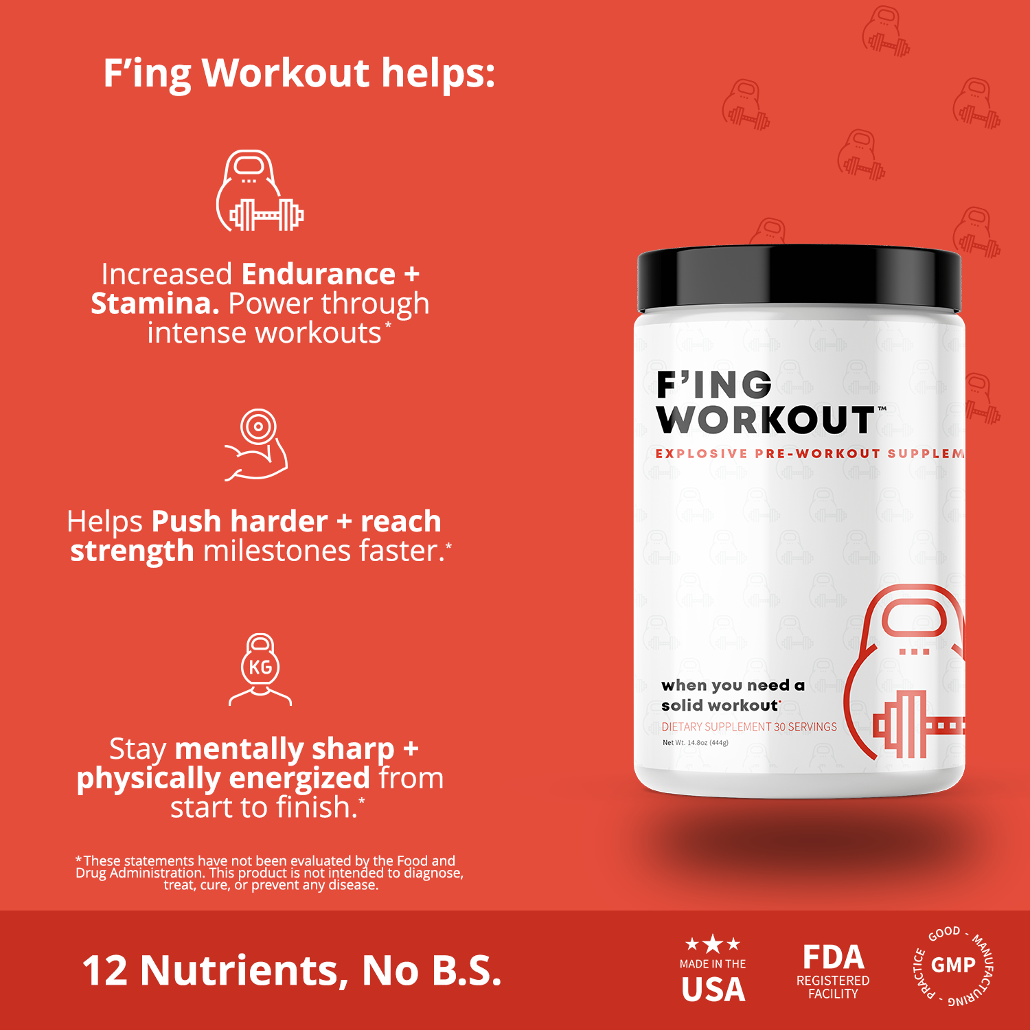 F'ing Nootropic Pre-Workout Supplement - Unleash Your Focus and Power